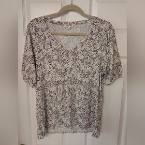Reitmans Multicolor Floral V-Neck Blouse